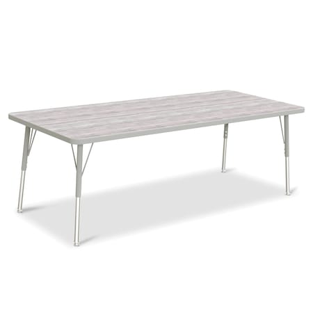Jonti-Craft Berries Rectangle Activity Table, 30 in. x 72 in., A-height, Driftwood Gray/Gray/Gray 6413JCA450